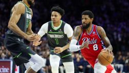 76人末節(jié)發(fā)力擒狼 喬治全能23+6+6 愛德華茲三分7中0 76人末節(jié)發(fā)力擒狼 喬治全能23+6+6 愛德華茲三分7中0